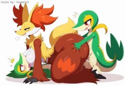 absurd_res ai_generated anthro anthro_penetrated ass big_breasts big_butt blush bodily_fluids breasts breath cum cum_inside delphox duo english_text erection female female_penetrated fur generation_5_pokemon generation_6_pokemon genital_fluids genitals green_body hand_on_butt hellsonger hi_res huge_breasts huge_butt larger_female larger_penetrated looking_pleasured male male/female male_penetrating male_penetrating_female mammal nintendo nipples nude open_mouth penetration penile penile_penetration penis pokemon pokemon_(species) red_body red_eyes reptile scalie sex simple_background size_difference small_dom_big_sub smaller_male snivy text thick_thighs tongue tongue_out white_background wide_hips