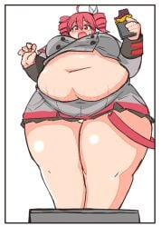 bbw belly_overhang big_belly big_female blush blush chocolate chubby chubby_female embarrassed fat fat_ass fat_female fat_fetish fat_girl fat_woman fatty kasane_teto large_female obese obese_female overweight overweight_female pig plump pork_chop stretch_marks thick_thighs tubby utau weight_gain