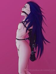 antenna_hair armbinder bondage chains german_female glasses hellsing long_hair nipple_torture rip_van_winkle