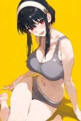 ai_assisted ai_generated big_breasts black_hair hodarake hourglass_figure lingerie lingerie_only long_hair looking_at_viewer red_eyes smiling_at_viewer spy_x_family tagme terta_(artist) thick thick_ass thick_thighs underwear wide_hips yor_briar yor_forger