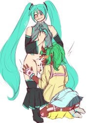 blowjob blowjob_only cumflation deadlyurges female female_only fortnite futa_with_female futanari hatsune_miku nemia_(fortnite)