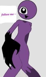 different_poses happy looking_at_viewer markings no_neck purple_body purple_rainbow_friend sharp_claws text_bubble