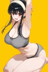 ai_assisted ai_generated big_breasts black_hair hodarake hourglass_figure lingerie lingerie_only long_hair looking_at_viewer red_eyes smiling_at_viewer spy_x_family tagme terta_(artist) thick thick_ass thick_thighs underwear wide_hips yor_briar yor_forger