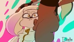 1futa 1girls animated ass breasts cum cum_in_mouth dark-skinned_futanari foreskin futanari marina_(splatoon) navel navel_piercing oral pearl_(splatoon) penis splatoon splatoon_2 tagme testicles uncut video wide_hips