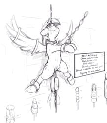 2018 alcor90 alicorn bondage bound crotchboobs cutie_mark english_text equine female friendship_is_magic hair highres horn mammal monochrome multiple_toys my_little_pony pussy_juice rough_sketch sex_toy sketch solo text toy_selection twilight_sparkle_(mlp) wings