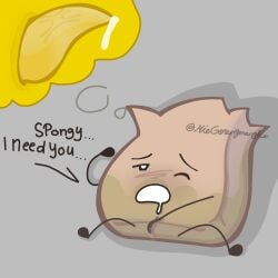 barf_bag_(bfdi) battle_for_dream_island bfb bfdi drooling fat_cock fingering fingering_self imagining object_show object_shows spongy_(bfdi) tpot