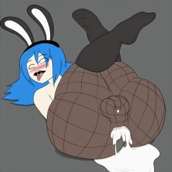 1boy 1femboy after_anal after_sex ahe_gao anal_through_clothes ass balls big_ass blue_hair blush bottom_heavy_femboy bunny_boy bunny_ears child_bearing_hips cum cum_in_ass cum_inside cum_overflow daidus femboy fishnets flaccid flaccid_penis girly grey_background huge_ass kneehighs legs_up light-skinned_femboy light-skinned_male light_skin long_hair looking_pleasured male male_only penetration_through_clothes penis precum presenting presenting_ass presenting_balls presenting_hindquarters presenting_penis saliva scarecorrode sex_through_clothes sidelocks simple_background sissy solo testicles thick_thighs tongue_out trap wide_hips youtube youtuber_boy