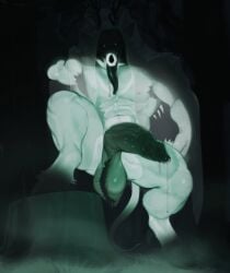 abs absurd_res american_mythology armpit_hair ball_tuft balls bodily_fluids body_hair bone erection genital_fluids genitals glans glowing glowing_eyes hi_res hooves indigenous_north_american_mythology kogito looking_at_viewer male mau_(lifelessblob) monster muscular muscular_male mythology navel north_american_mythology penis precum restricted_palette saliva scary skull skull_head solo tail tongue tongue_out tree_stump tuft wendigo