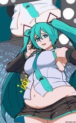 bbw belly_overhang big_belly big_female blush blush chubby chubby_female embarrassed fat fat_ass fat_female fat_fetish fat_girl fat_woman fatty hats hatsune_miku large_female obese obese_female overweight overweight_female pig plump pork_chop thick_thighs tight_clothes tight_clothing tight_fit tubby vocaloid weight_gain