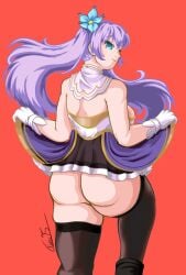 big_ass blue_eyes dress_shirt flower_in_hair gloves hair_ornament hispanic_virtual_youtuber indie_virtual_youtuber kyria_vtuber purple_hair twintails virtual_youtuber voluptuous vtuber vtuberfanart