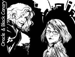 2004 barbara_gordon batman_(series) birds_of_prey black_canary dc_comics green_arrow_(series) monochrome oracle pat