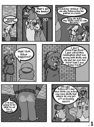 anthro baloo bear billie_h comic disney female fur furry kit_cloudkicker male mammal molly_cunningham monochrome rebecca_cunningham talespin wildcat_(talespin)