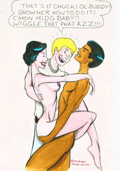 archie_comics black_hair bossbeat chuck_clayton dark-skinned_male dark_skin interracial male midge_klump moose_mason nude sex