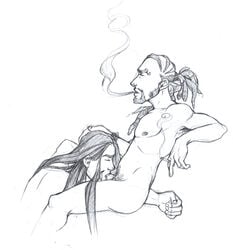 blowjob dethklok male_only metalocalypse pickles_the_drummer sketch smoking toki_wartooth