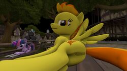 3d animal anus ass equine female friendship_is_magic fur half-closed_eyes horn looking_at_viewer mammal my_little_pony nude pegasus pussy source_filmmaker spitfire_(mlp) the_fatcat unicorn wings wonderbolts_(mlp)