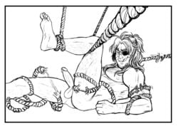 1boy barefoot body_hair booty_electric feet gangsta grin male male_focus male_only muscular muscular_male nude restrained rope solo tagme toes worick_arcangelo