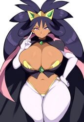 1girls ai_generated alternate_breast_size alternate_costume cameltoe curvy dark-skinned_female dark_skin fantasy female female_only iris_(pokemon) large_breasts mullon novelai pokemon pokemon_bw revealing_clothes smirk smirking smug_face solo