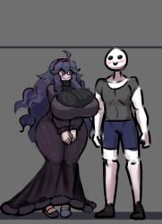 1boy 1boy1girl 1girls alternate_body_type alternate_breast_size anon anonymous_male breasts_bigger_than_head female gipehtyboon hex_maniac huge_breasts male male/female npc_trainer pokemon pokemon_xy tagme twitter_link yboon