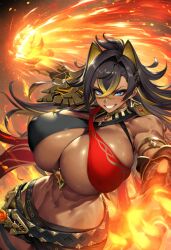 1girls 2vuiai abs ai_generated big_breasts big_thighs blue_eyes breasts clothed clothed_female clothing dark-skinned_female dark_skin dehya_(genshin_impact) female female_only genshin_impact gigantic_breasts gigantic_thighs huge_breasts huge_thighs large_breasts large_thighs massive_breasts massive_thighs muscular muscular_arms muscular_female thick_thighs thighs voluptuous