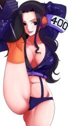 1girls bare_legs bare_thighs big_breasts black_hair blue_eyes clothed clothing color coolb female female_focus female_only hi_res large_breasts leg_up light-skinned_female light_skin long_hair looking_at_viewer nico_robin nico_robin_(egghead) one_piece one_piece:_egghead_arc shounen_jump solo solo_female tagme thick_thighs