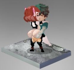 animated artist_request balls big_ass big_balls big_breasts big_butt breasts hero_outfit_(mha) izuku_midoriya jiggling_ass jiggling_breasts kissing my_hero_academia ochako_uraraka pixel_art riding sex squeezing_butt tagme torn_clothes voluptuous