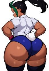 ai_generated ass ass_focus costume dark-skinned_female dark_skin dumptruck_ass female latina looking_at_viewer mullon nemona_(pokemon) novelai pokemon pokemon_sv rabbit_tail solo