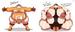 big_belly big_bulge bobthetanuki extra_huge_bob extrasizedbob fat fat_ass fatgum hairy huge_breasts hyper_muscles male_only man_boobs my_hero_academia tagme text thick_thighs thighs