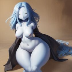 1girls ai_generated blue_hair coat female female_focus female_only light_blue_hair made_by_four_racoons smigaman thick_thighs thighs womnan