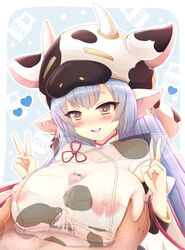 1girls big_breasts blue_hair breasts cow_hat female granblue_fantasy hat shatola_(granblue_fantasy) tagme