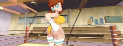 1girls 3d 3d_(artwork) ass big_ass blue_eyes boxing boxing_gloves boxing_ring brown_hair doyle44 fat_ass huge_ass large_ass leotard looking_at_viewer mario_(series) one_eye_closed princess_daisy short_hair solo solo_female solo_focus thick thick_ass thick_thighs thighs tomboy wide_hips wink winking_at_viewer