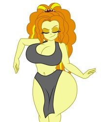 adagio_dazzle belly_dancer big_breasts closed_eyes equestria_girls my_little_pony my_little_pony_friendship_is_magic orange_hair wavy_hair wide_hips