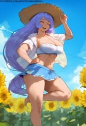 ai_generated big_breasts blue_hair erotic_nansensu fit_female miniskirt my_hero_academia nejire_hado teenager thick_thighs tight_clothing tight_fit