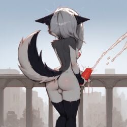 1futa ai_generated bjurne canine canine_penis city cum furry futa_only futanari helluva_boss loona_(helluva_boss) masturbation public rear_view solo vivienne_medrano