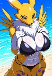 1girls 2024 abs ai_generated anthro anthrofied bandai_namco big_breasts black_bikini black_clothing bra breasts breasts_busty cleavage digimon digimon_(species) female female_focus female_only fluffy fluffy_tail fox fox_ears fox_girl fox_tail furry furry_ears furry_only furry_tail hi_res highres huge_breasts kemonogirls large_breasts neck_tuft renamon sideboob solo solo_female solo_focus thong thong_bikini two_tone_body two_tone_fur underboob voluptuous white_fur yellow_fur yellow_hair