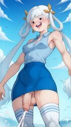 1futa ahe_gao ai_generated cum dickgirl ejaculation futanari jinhsi_(wuthering_waves) pencil_skirt penis slitless_pencil_skirt testicles tight_pencil_skirt twintails white_shirt wuthering_waves yuuki_snow