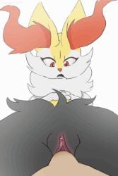 1boy 1girls animated bodily_fluids braixen canid canine duo female feral fox genital_fluids genitals gif human lavenderscent looking_down male male/female male_human/female_pokemon mammal nintendo penis pokemon pokemon_(species) pokephilia pussy sex