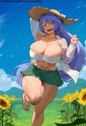 ai_assisted ai_generated big_breasts blue_hair erotic_nansensu miniskirt my_hero_academia nejire_hado teenager thick_thighs tight_fit