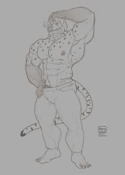 abs absurd_res anthro biceps bottomwear cigarette cigarette_in_mouth clothed clothing clothing_pull digital_media_(artwork) dirty dirty_hands fangs feet felid fingers fur genitals hair hand_on_head hi_res jaguar looking_at_viewer male mammal minkmen_(one_piece) monochrome muscular muscular_anthro muscular_male nails nara64064 nipples object_in_mouth one_piece pantherine pants pecs pedro_of_the_treetops penis pubes sharp_nails simple_background smile smiling_at_viewer smoke smoking solo spots tail teeth toes underwear underwear_pull white_background