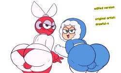 2boys ass ass_cleavage balls big_ass big_butt bulge butt butt_crack cloth cut_man drawful-s edit fat_ass fat_butt fully_clothed gay huge_ass huge_butt ice_man looking_at_viewer looking_back male male_only mega_man mega_man(classic) panties robot robot_master simple_background tagme thick_ass thick_butt white_background winter_coat