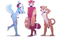 anthro balls canine erection feline fox kojiyoung male mammal penis red_panda shizumi_aoki tiger tolok wavemaster