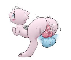 animal_genitalia animal_penis ass balls blush cum cum_in_pussy cum_inside duo female from_behind_position fur knot legendary_pokémon lucario male male_penetrating mew nintendo open_mouth orgasm penetration penis pokemon pokemon_(species) pussy sex simple_background straight straight_hair tinynasties_(artist) vaginal_penetration video_games