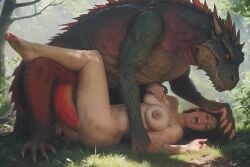 ai_generated anthro_on_human bengassi defeat_sex defeated_heroine dragon head_grab human_female interspecies monster_cock monster_rape pinned questionable_consent vaginal_sex