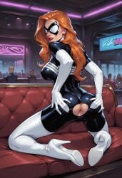 ai_generated anus arachne_(marvel) big_ass curvy julia_carpenter marvel marvel_comics mature_female spider-woman squeezing_butt thick