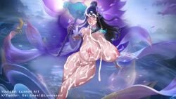 1girls ahe_gao ahe_gao big_breasts cum_on_breasts cum_on_face huge_breasts kagura_(mobile_legends) mobile_legends mobile_legends:_bang_bang