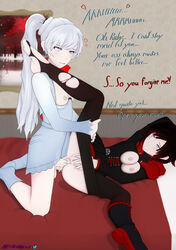 1futa 1girls anal ass blue_eyes breasts cum cum_in_ass cum_inside dominated english_text female futa_on_female futanari intersex necromalock penis pussy red_hair ruby_rose ruby_rose_(vale) rwby sex silver_eyes spreading submissive tagme text vale_outfit weiss_schnee weiss_schnee_(vale) white_hair