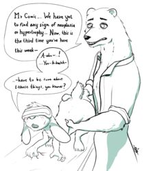 anal bear black_and_white blush clothing disney fan_character fingering gay lagomorph male male_only mammal monochrome polar rabbit unknown_artist vrbit_(comicanon) yaoi zootopia