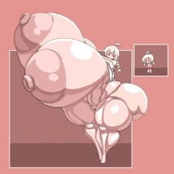 1girls ass big_ass big_breasts breasts female giant_breasts hammerspace hammerspace_breasts hidden_buxom hyper_breasts light-skinned_female light_skin pale-skinned_female pale_skin puffy_nipples red_eyes sex thick_legs thighs twin_braids undressing warma warma's_life warma_(warma's_life) white_hair