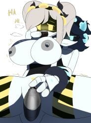 1boy 1boy1girl 1girls anal_sex big_breasts blue_eyes breasts intercourse j_(murder_drones) lawgx male/female murder_drones oc penetration penis_in_pussy robot_sex sex straight straight_sex thick_thighs thighs tounge_out white_background yellow_eyes