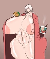 1girls ass big_ass big_breasts breasts female giant_breasts hyper_breasts light-skinned_female light_skin pale-skinned_female pale_skin puffy_nipples sex thick_legs thighs twin_braids warma warma's_life warma_(warma's_life) hamburger coffee