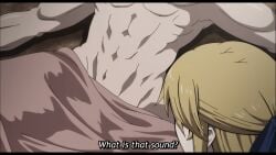 1boy 1girls 4k anime barefoot beard big_cock big_penis blonde-haired_female blonde_female blonde_hair blonde_hair_female blue_eyes boner censored_penis close-up clothed clothed_female clothing cock english_subtitles english_text eyelashes female front_view high_resolution huge_cock indoors japanese_voice_acting large_penis long_penis looking_at_penis lying lying_on_back male mp4 muscular muscular_male on_back penis penis_awe penis_out raised_eyebrows shocked shocked_expression shorter_than_30_seconds sleeping sound subtitled tagme text video voice_acted waking_up